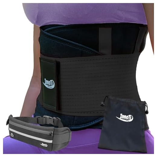 InnoTi Faja Lumbar para Hombre y Mujer - Cinturón Protector de los Lumbares en Actividades Deportivas, el Gimnasio y en el Trabajo - Evita Lesiones y Dolor de Espalda -Compresión de Doble Ajuste (M)