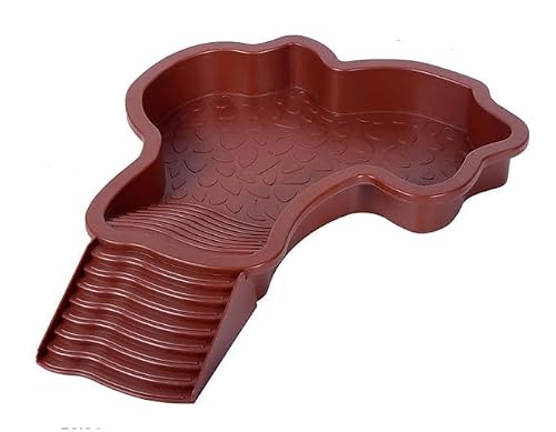 Taicols Schwimmbecken für Schildkröten mit Leiter für Reptilien, Badewanne und Futterstation für Schildkröten, Wassernapf für Terrassen und Terrarien