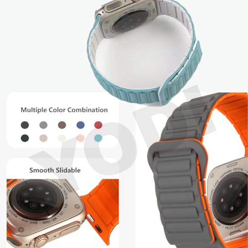 Image of YODI Magnetic Straps Compatible with Apple Watch 38mm 40mm 41mm 42mm 44mm 45mm 49mm, Silicone Watch Strap Band for iWatch Ultra /Ultra 2, Series 9 /8 /7 /6 /5 /4 /3 /2 /1 SE