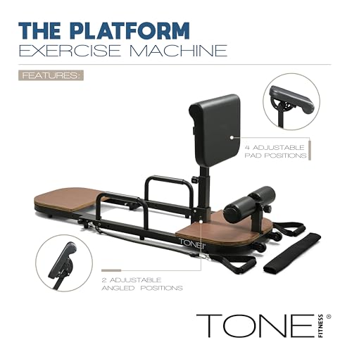 Tone Fitness Foldable Hip Thrust & Glute Exercise Machine | Adjustable Sissy Squat, Core & Leg Trainer | Compact Multi-Purpose Home Gym Equipment | Dark Walnut by Tone Fitness - Image 4