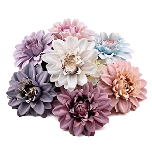 20 stücke Dahlie Künstliche Seide Köpfe Für Hochzeitsdekoration Rose DIY Kranz Geschenkbox Scrapbooking Craft Fake Head Cover