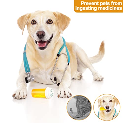 Image of Prescription Reversible Thumb Tab Vials, Medicine Container, Pill Bottle, Prescription Pharmacy Vials Reversible Cap with Animal Pet Resistant (not Child Resistant) Open (16 Dram, 12pcs)