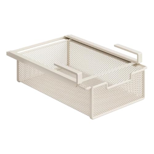 DimyFew Estante con Cajón Extraíble para Debajo del Gabinete, Organizador de Almacenamiento para Encimera de Cocina, Canasta Colgante de Alambre, Cesta de Metal para Armario, Deslizantes para Despensa