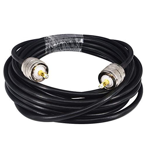YiLIANDUO PL259 - Cable coaxial (50 ohm UHF macho a SO239 PL259 macho a baja pérdida RG58 para radio Ham CB Antenna Analyzer Dummy Load SWR Meter 5M/16.4ft