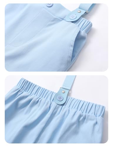 Image of A&J DESIGN Baby Boys Suits Infant Gentleman Formal Wedding Suspenders Outfit with Bowtie