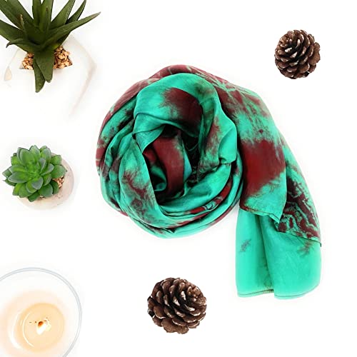 Millie & Boo 100% Brown & Green Marble Silk Scarf ladies scarf wrap silk shawl3