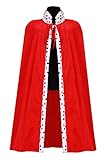  narrenkiste T2875-0500 rot Damen Herren Königsumhang Königsmantel Prinzen Cape ca.135 cm lang