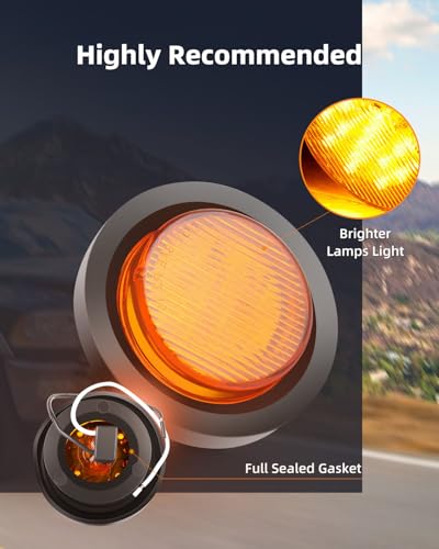 4x2" lámparas LED marcadoras para trailer camión ámbar miniatura 4