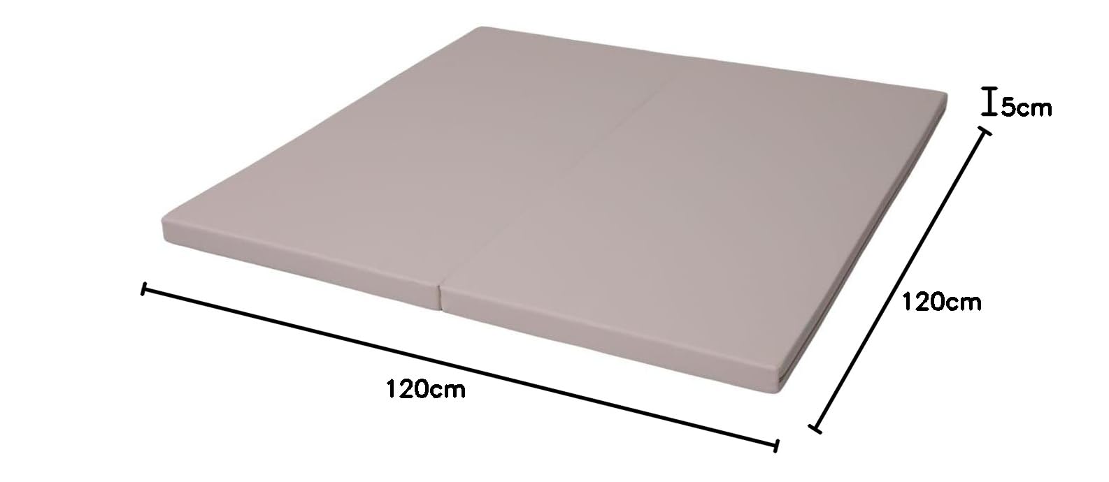 Tapis de gymnastique - Tapis de sport - Pliable - Doux - 2 pièces - 120 x 120 x 5 cm - Beige