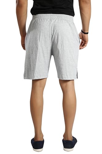 Image of Particle Men's Plus Size Hosiery Corduroy Cotton Bermuda Shorts | 230 GSM Ribbed Fabric | Big Size Casual Half Pants with Pockets for Walking, Gym & Lounge (XL-5XL)