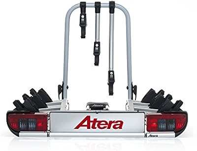 Atera 022601 Portabicicletas para coche Strada DL 3 Portabicicletas de remolque con luces traseras - para 3 bicicletas