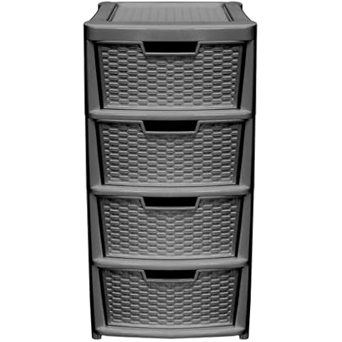 Large Grey Plastic Rattan Storage Tower Unit Cover