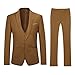 YFFUSHI Men's 3 Piece Suit Set One Button Solid Blazer Jacket Vest Pants for Business, Wedding and Prom Khaki