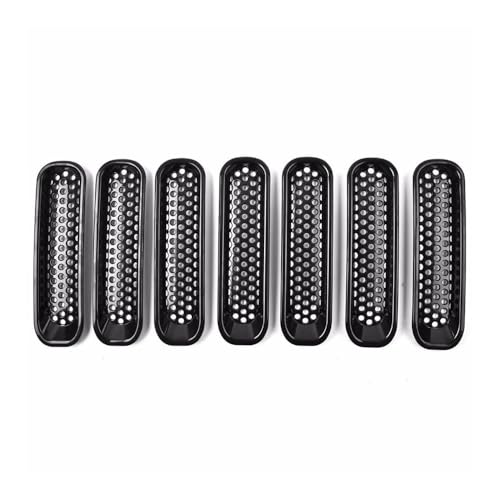 Maille noire de calandre pour Wrangler 2007-2018 : grilles clipsables de capot