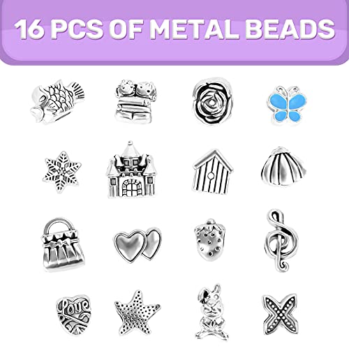 ZOOI Einhorn Geschenke für Mädchen, Schmuck Basteln Mädchen Kinder Spielzeug Mädchen, Weihnachtsgeschenke für Mädchen, Mädchen Geschenke 6-13 Jahre, Bastelset Kinder ab 6 Jahre, Charm Armband Kit DIY - Image 3