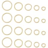 14K GOLD FILLED BRASS RINGS: Gold closed jump rings are made of 14k gold filled brass, smooth surface, soft metallic luster, good ductility. The gold layer is 50–100 times thicker than that of standard gold-plated items, tarnish-resistant, long-lasti...