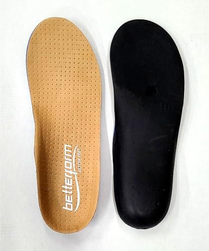 Betterform SportSole Leather Orthotic Arch Supports Replacement Shoe Insoles Full Length Men 10-10.5 / WOM 12-12.5 Size H image 4