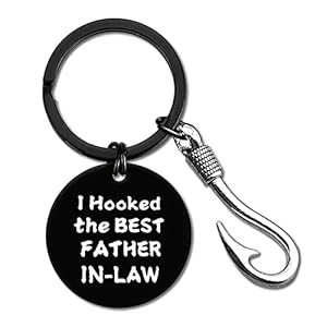 Father in Law Gift Wedding Gift for Father of Groom Bride I Hooked the Best Father-in-law keychain Wedding Gifts from Bride Groom Fathers Day Fisherman Gift Appreciation Bonus Father Keyring Gifts