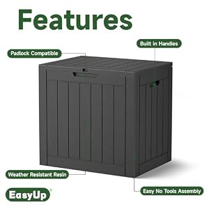 30 Gallon Resin Deck Box Waterproof UV Resistant Outdoor Storage Box for Delivery Patio Gardenand PorchStriped Black
