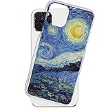 SmaSmaSweets Xperia 10 II SO-41A ケース [デザイン:4.星月夜(月)/クリアケース] ゴッホ 絵画 名画 フィンセント・ファン・ゴッホ 西洋画 ハード スマホケース カバー エクスペリア10 2 so41a