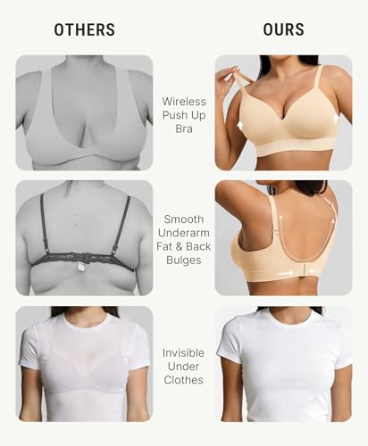 Image of FeelinGirl Wireless Supportive Bra for Women, Seamless Comfort Bralettes No Underwire Full Coverage Everyday Bras