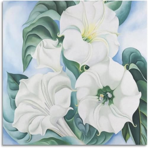 Georgia O'Keeffe Peinture sur toile Fleur, œuvre d'art mural abstrait haut de gamme