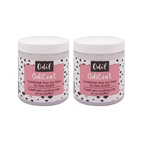 Odif - OdiCoat - Coated Fabric Effect - Waterproof and Protective Gel for Fabrics - Water-Based Gel, Bisphenol-Free, Made in France - Pack of 2-250 ml Cover