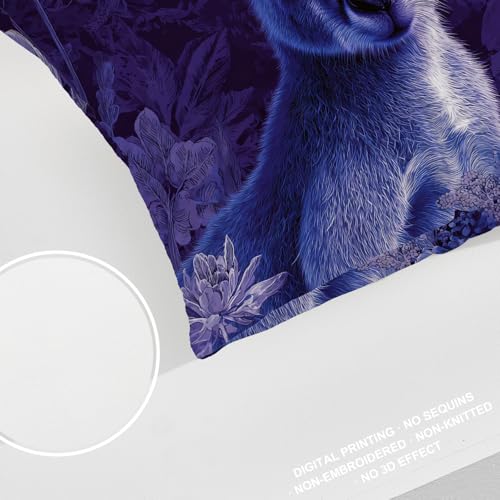 BaoNews Niedliche Känguru-Kissenbezüge, Känguru in violetten Pflanzen, Digital-Mischung, versteckter Reißverschluss, dekorative Kissenbezüge für Schlafzimmer, Lendenwirbelsäule, 50,8 x 66 cm, 2 Stück