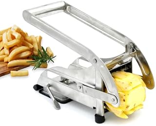 Impeccable Culinary Objects (ICO) Potato Chipper And French Fry Cutter Includes Two Stainless Steel Sharp Blades And Secure Suction Base