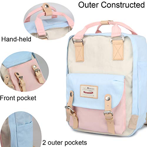 Himawari Girls Vintage Waterproof School Backpack, 14.9" Laptop Backpack for Women (HM-38#) - Thumbnail 3