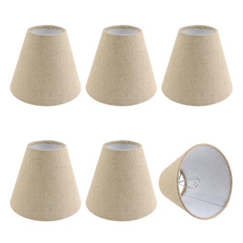 T Tulead 6PCS Drum Lampshade Mini Lamp Shades Decorative Lampshades 2.95"×5.9"×4.92" Beige Color