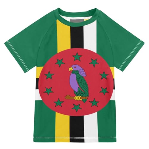 Aflyko Patriot Kid Rashguard Shirt Dominica Flag Boys Girls Swimsuit Top