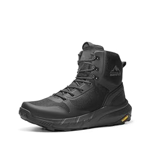 NORTIV 8 Men’s Mid Military Tactical Boots Comfortable Lightweight Boots for Work All Day Side Zipper Motorcycle Combat Boots Metrostrike