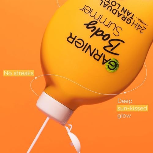 Garnier Summer Body Gradual Tan Moisturiser Deep, For A Radiant Sun Kissed Glow, Suitable For Face & Body, 24 Hour Hydration & A Natural Even Tan, Fast Absorption, Vegan Formula, 400ml - View 6