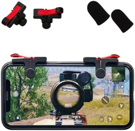 Kit Gatilho Gamer L1 + R1 para Celular com Luva Anti Suor, Compat...
