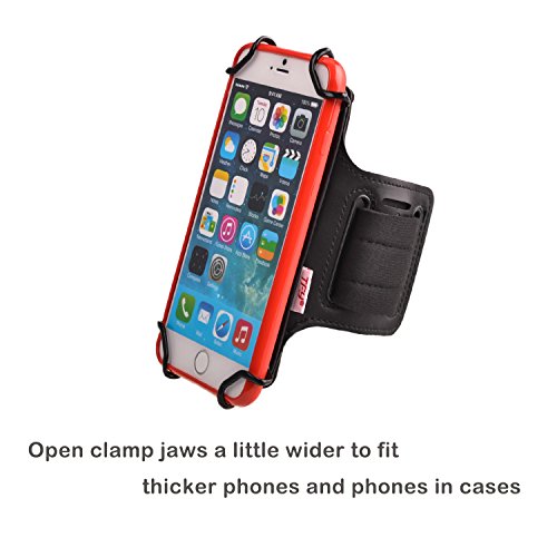 Tfy Sport Armband + Key Holder For 4 To 5.5 Inch Cell Phone - Iphone 8 / Iphone 6 (Plus) -Iphone 6 / 6S / 7 - Iphone Se - Samsung Galaxy S4/ S5 / S7 / Note 2 And More - (Black & Black Belt) #TOP2