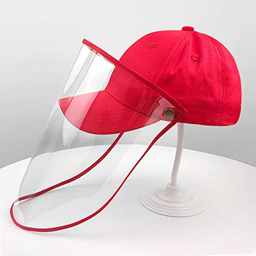 PONATTENO Kids Full Face Shield Anti-Saliva Cap,Plain Cotton Toddler Baseball Cap with Detachable