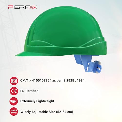 Image of PERF Safety Helmet for Construction & Outdoor Work|Easy3D Fitting System for Any Head Size|Lightweight|8-Point Support Easy Impact Absorption Sweatband|XPrssPNV(Green)