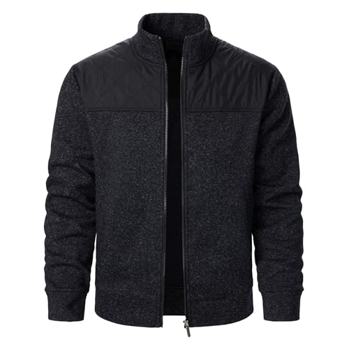 Manteaux en tricot décontracté et cardigan matelassé zippé pour homme