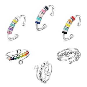 SYEYCW 6 Stück Anti Stress Ringe Set