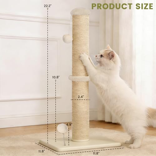 Rascador para Gatos Pequeño 22" en Sisal Beige miniatura 2