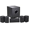 Monoprice 5.1 Channel Home Theater Satellite Speakers And Subwoofer - Black