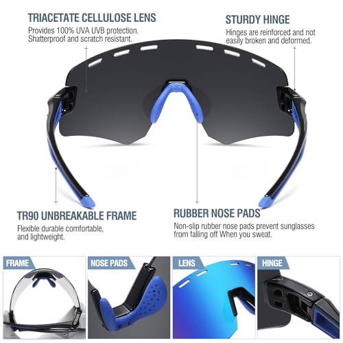 Image of DUCO Polarized Sports Sunglasses for Men Women Driving Cycling Mountain Bike Fishing Running Golf Sun Glasses DC0049
