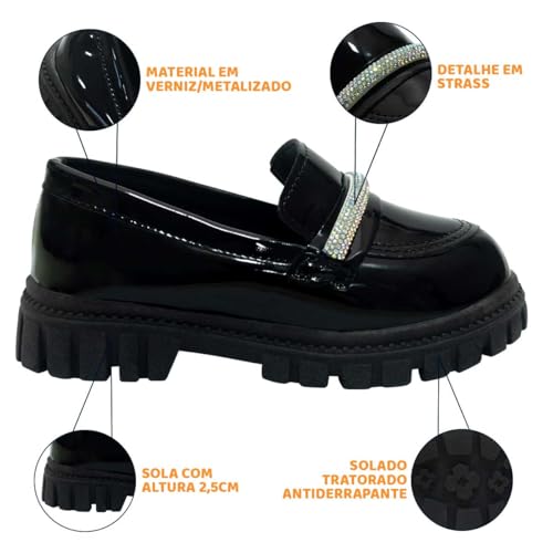 Mocassim Infantil Menina 22 Ao 27 Sapato Tratorado 23.01i (Rosa, BR, Criança de 4 a 8 anos, Numérico