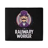I'm A Railway Worker Compact Bifold Wallet for Men with ID Window Credit Card Holder Purse