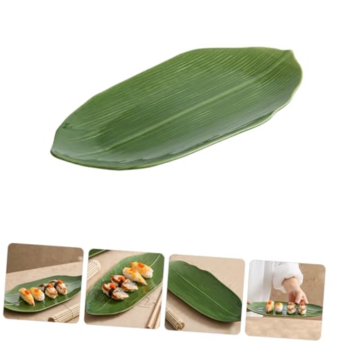 Plato cerámico para sushi forma hoja estilo japonés miniatura 2