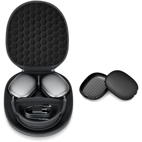 Yinke Smart Case for AirPods Max Headphones Supports Sleep Mode, with Leathers Ear Cups Cover, AirPods Max Accessories, Anti-Scratch Portable Carry Travel Cover