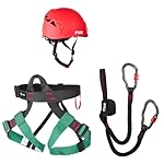 FIXE - Kit Vía Ferrata FLAMENC + Arnés LINUS + Cas...: [Kit completo para tu primera ferrata] Incluye disipador Flamenc, arnés Linus talla única y casco Pararocs. Pack equilibrado y seguro para iniciarse en vías ferratas con protección integral y confianza total. [Disipador Flamenc ligero y compacto] Mod...