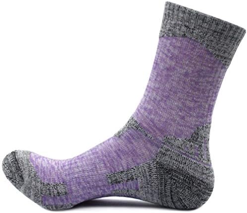 3 Pairs Men Women Walking Hiking Socks - UK Size 2.5-7, Anti Blisters, Soft, Warm, Comfortable, Breathable Nature Cotton Padded, Fit Well for Outdoor Sports Athletic Running Trekking Golf Camping