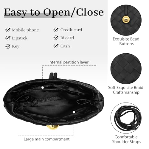 YAMEIZE Small Crossbody Bags Women Woven Handbags Phone Purse Cell Phone Shoulder Bag with Strap for Traveling Shopping4